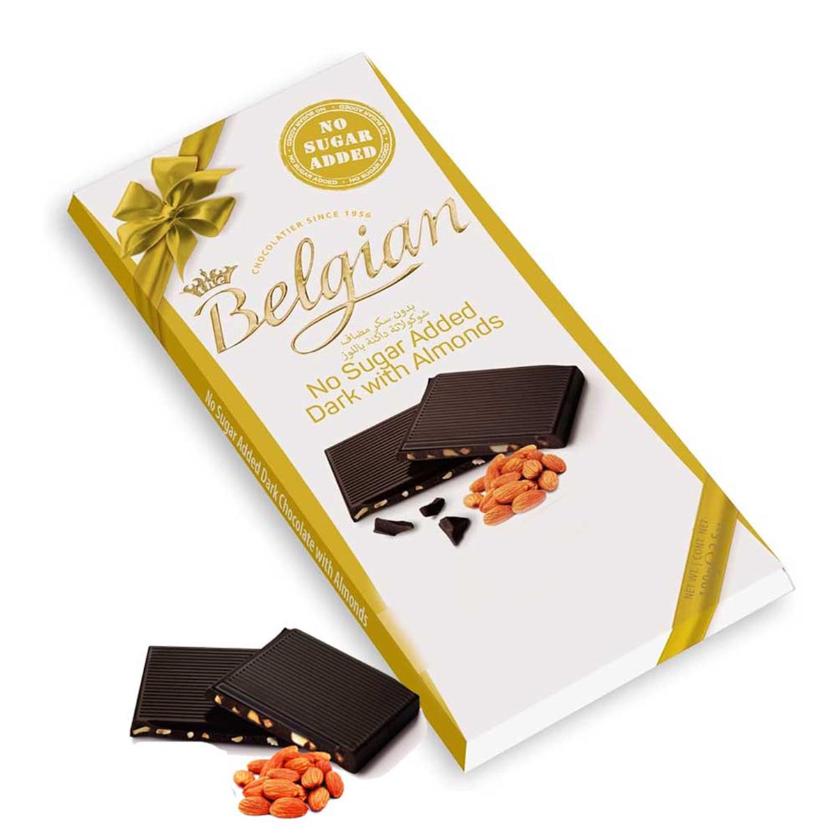 Belgian No Sugar Dark Almonds Chocolate 100gm